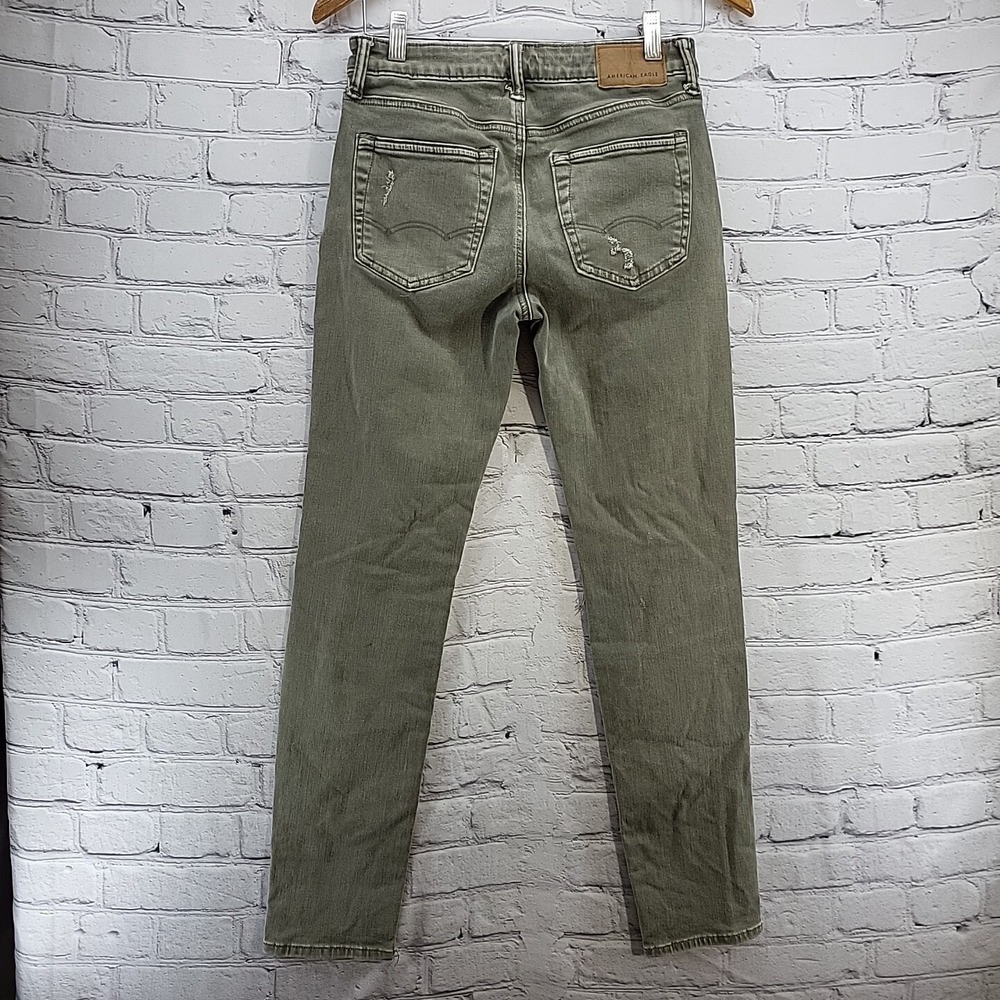 American Eagle Jeans Mens Sz 28X32 Gray Skinny Distressed Destroyed - Picture 10 of 14